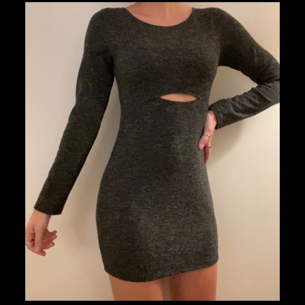 Heather Grey Mini Long Sleeve Dress- never worn